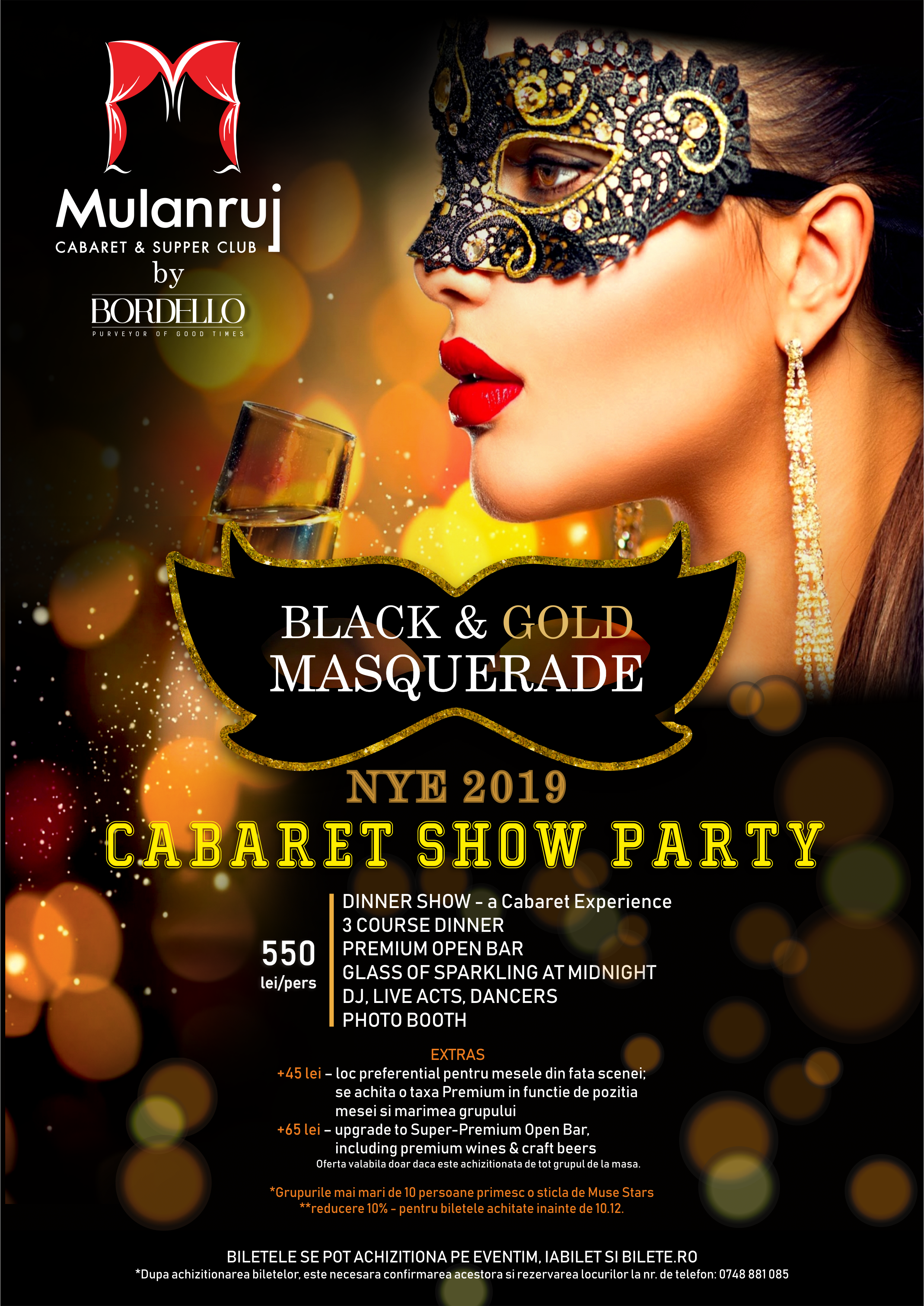 Black & Gold Masquerade – NYE 2019 Cabaret Show Party